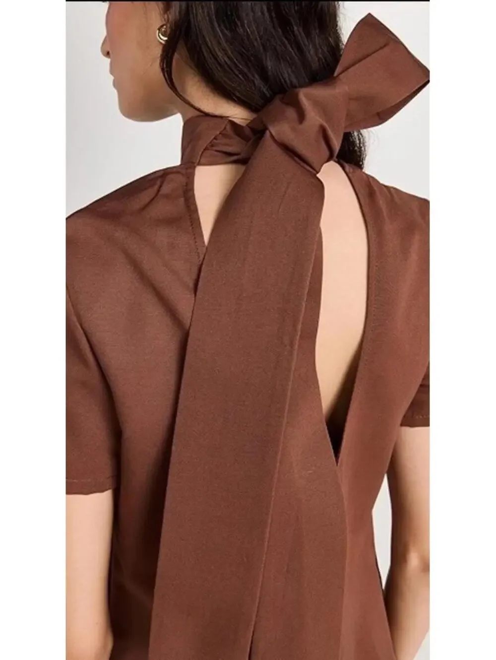 New STAUD Mini Ilana Dress in Clove Size S $325 - Picture 4 of 11
